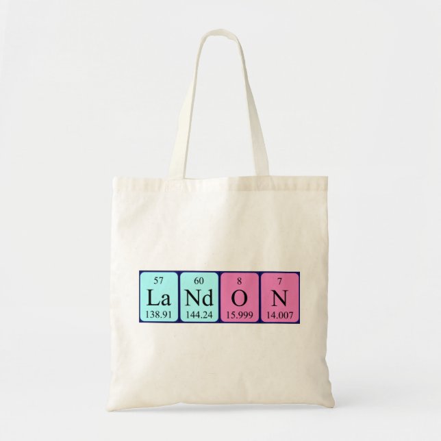Landon periodic table name tote bag (Front)