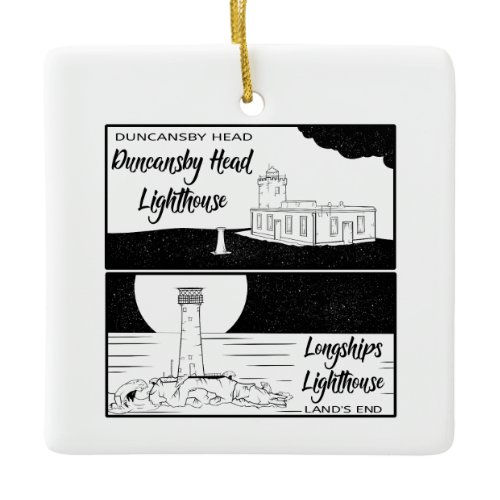 Land's End John o' groats lighthouses Ceramic Ornament