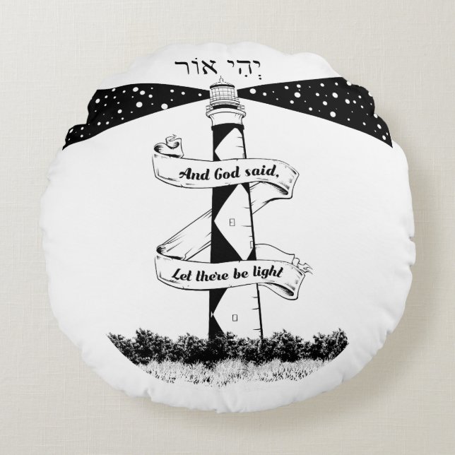 Land's End John o' groats lighthouses Round Pillow (Front)