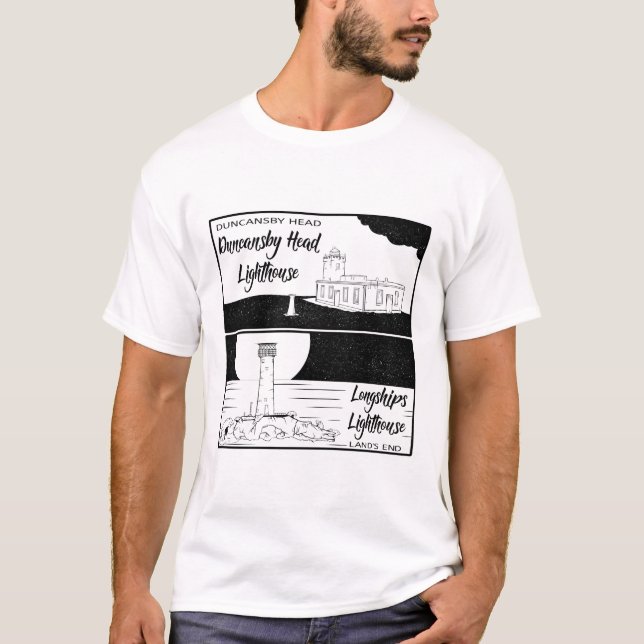 Land's End John o' groats lighthouses T-Shirt (Front)