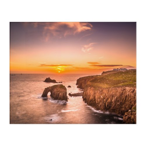 Lands End Sunset Enys Dodnan Armed Knight Cornwall Acrylic Print