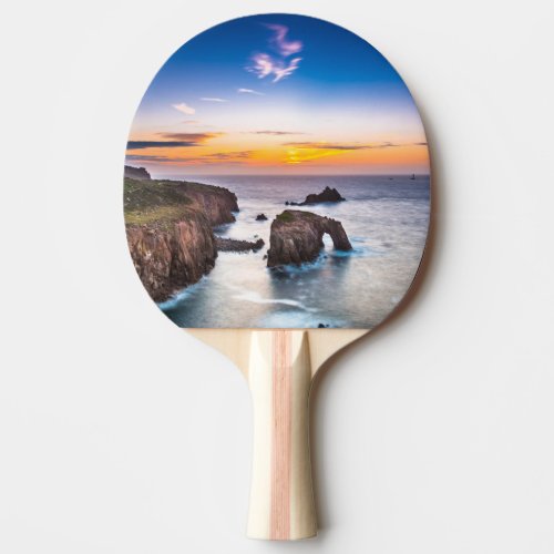 Lands End Sunset Enys Dodnan Armed Knight Cornwall Ping Pong Paddle