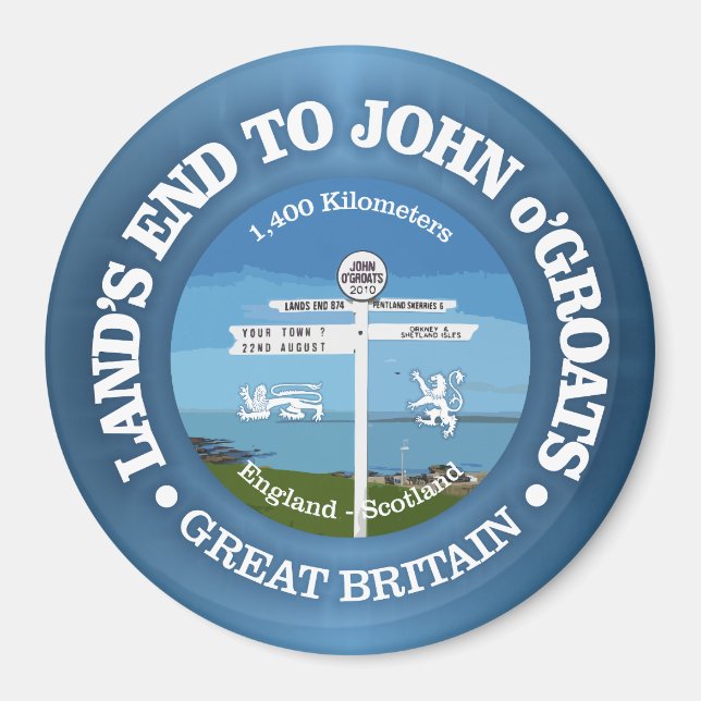 Land's End to John o'Groats (cycling c) Magnet (Front)