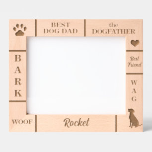 Landscape 10x8 BEST Dog DAD Ever Custom Name Engraved Frames