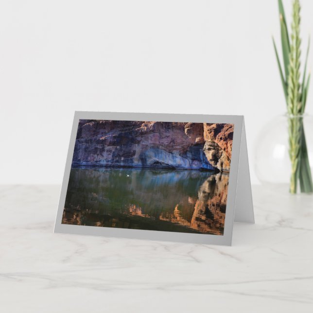 Landscape 49 Sunny color rocks river white duck Card (Front)