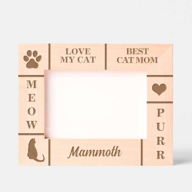 Landscape 7x5 BEST Cat MOM Ever Custom Name Engraved Frames (Front)