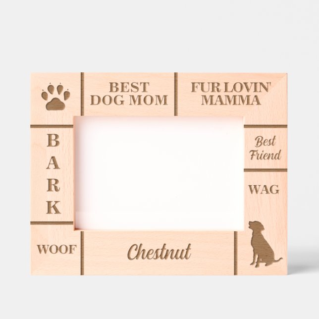 Landscape 7x5 BEST Dog MOM Ever Custom Name Engraved Frames (Front)