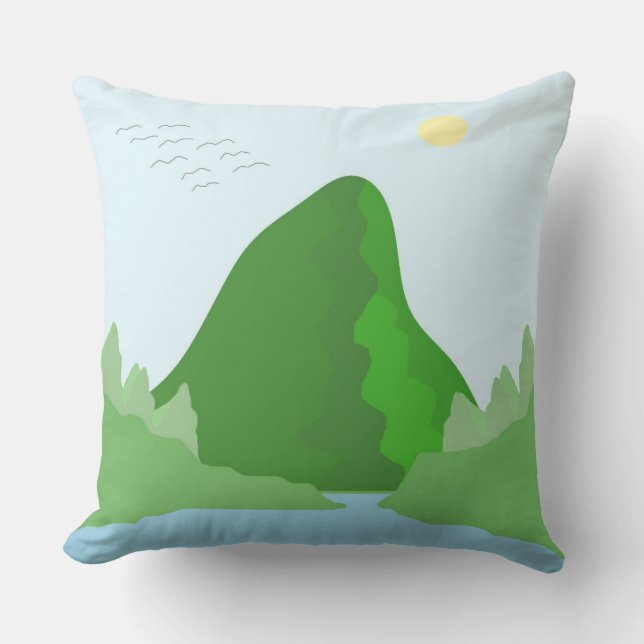 landscape abstract art throw pillow (Front)