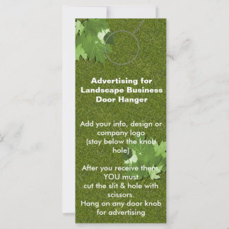 Landscape Advertising DOOR HANGER promotion tags