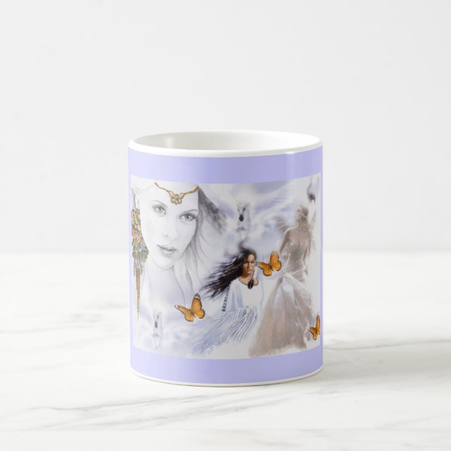 Landscape Amerindian Angel butterflies Coffee Mug (Center)