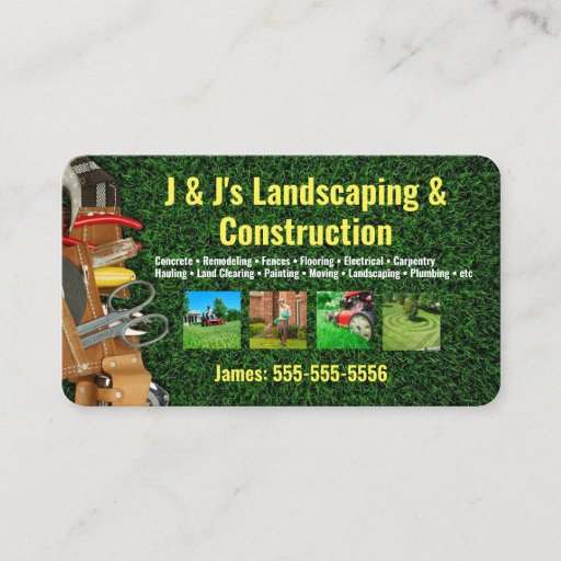 Customizable Landscape and Construction Business Card