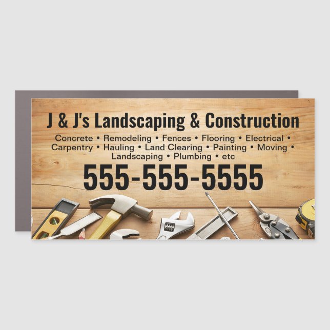 Landscape and Construction Truck Car Magnet (Front)