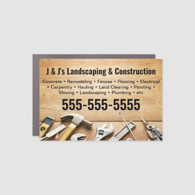 Landscape and Construction Truck Car Magnet (Front)