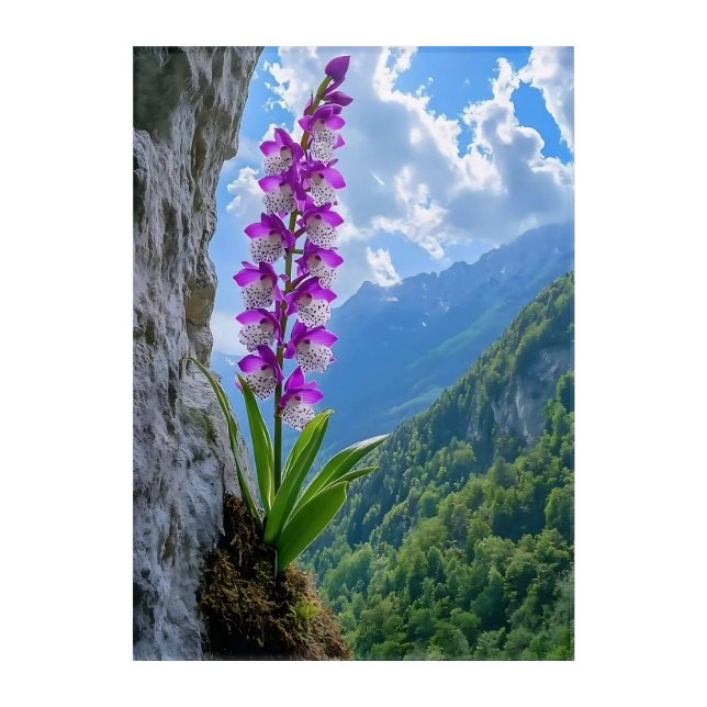 Landscape and Flower Together - Magnificent Poster Acrylic Print (Front)