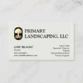 Landscape and Lawn Care Design Rooted Gold Tree Business Card (Front)