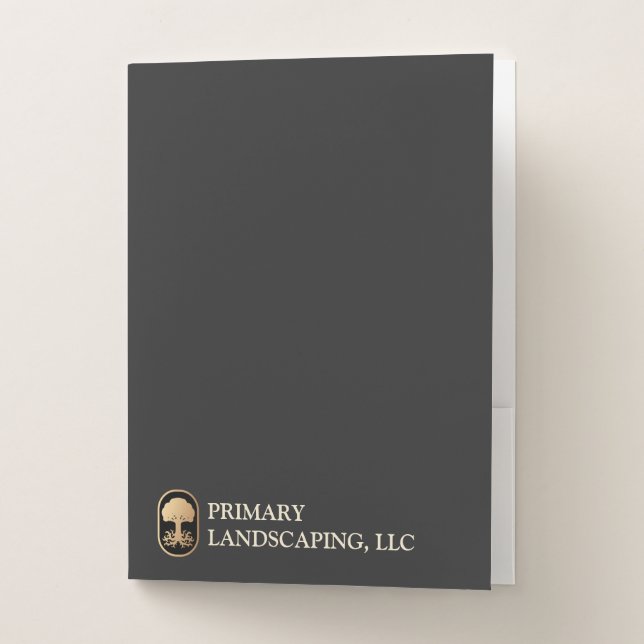 Landscape and Lawn Care Design Rooted Gold Tree  P Pocket Folder (Front)