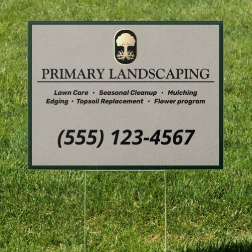 Landscape and Lawn Care Design Tree with Roots  Si Sign