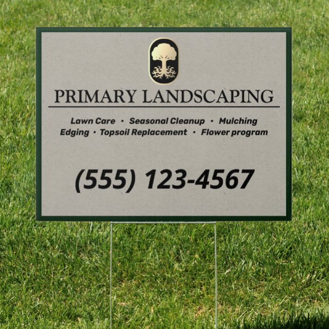 Landscape and Lawn Care Design Tree with Roots  Si Sign (Creator Uploaded)