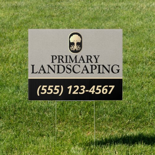 Landscape and Lawn Care Design Tree with Roots   Sign