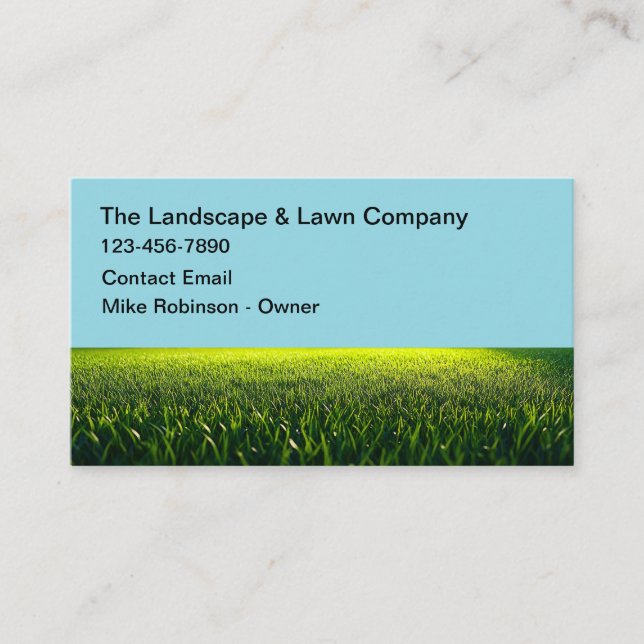 Landscape And Lawn Services Simple Design Business Card (Front)