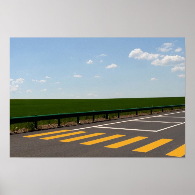 Landscape and Road Painted Lines Poster (Front)