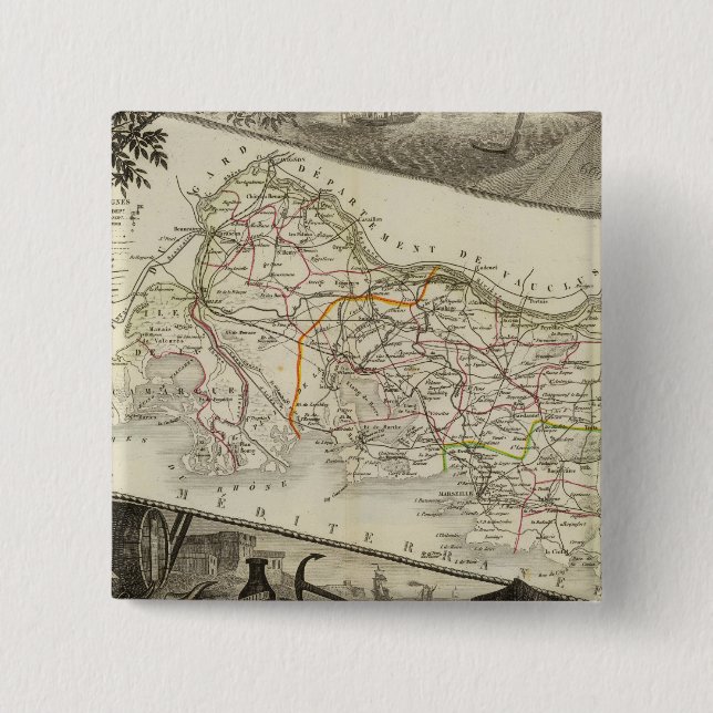 Landscape and towns button (Front)