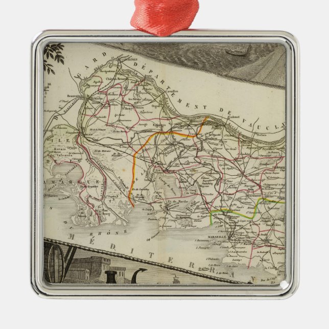 Landscape and towns metal ornament (Front)