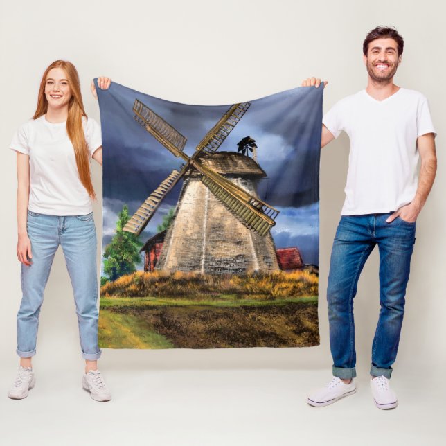 Landscape and Weather in the Netherlands  Drawing Fleece Blanket (In Situ)