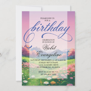 Landscape Anime Birthday Invitation