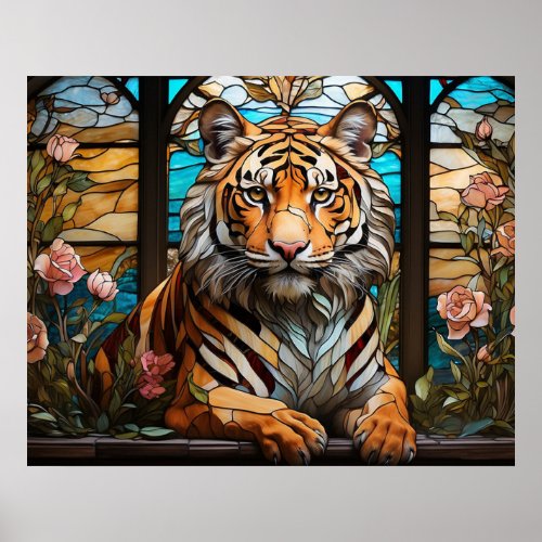  Landscape AP68 TIGER Stained Glass 54 Fantasy Poster