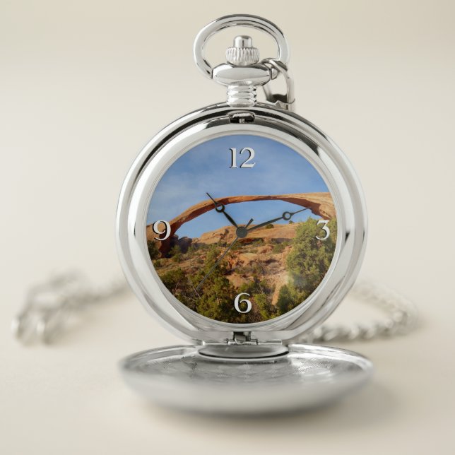 Landscape Arch at Arches National Park Pocket Watch (Inside)