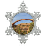 Landscape Arch at Arches National Park Snowflake Pewter Christmas Ornament