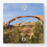 Landscape Arch at Arches National Park Square Wall Clock