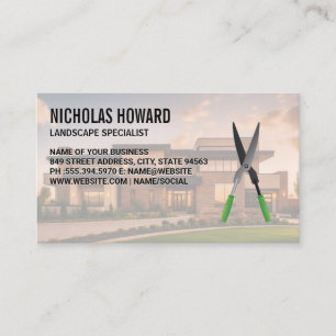 Landscape Architect   Hedge Clippers  Business Card