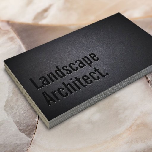 Customizable Black Out Landscape Architect Business Card