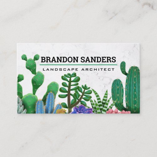 Landscape Architect  Succulent Plants Business Card