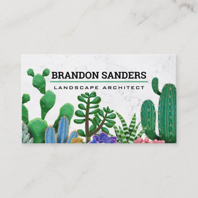 Landscape Architect | Succulent Plants Business Card (Front)