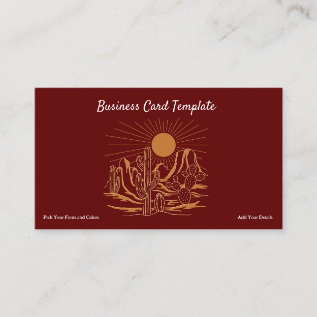 Landscape Arizona Southwestern Desert Business Card (Front)