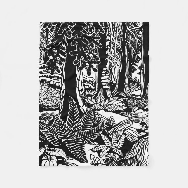 Landscape Art Blankets  B&W Canada Forest Blankets (Front)