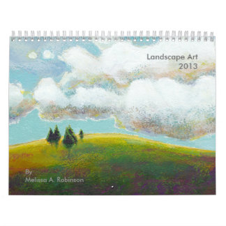 Landscape art fun whimsical colorful painting 2013 calendar