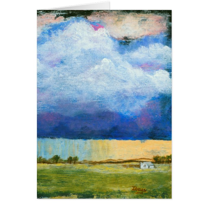 Landscape Art Painting House Rain Storm Clouds Zazzle Com