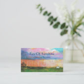 Landscape Art Painting Rainstorm Tiny Farm House Business Card (Standing Front)