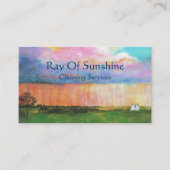 Landscape Art Painting Rainstorm Tiny Farm House Business Card (Front)