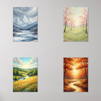landscape art prints of the four seasons