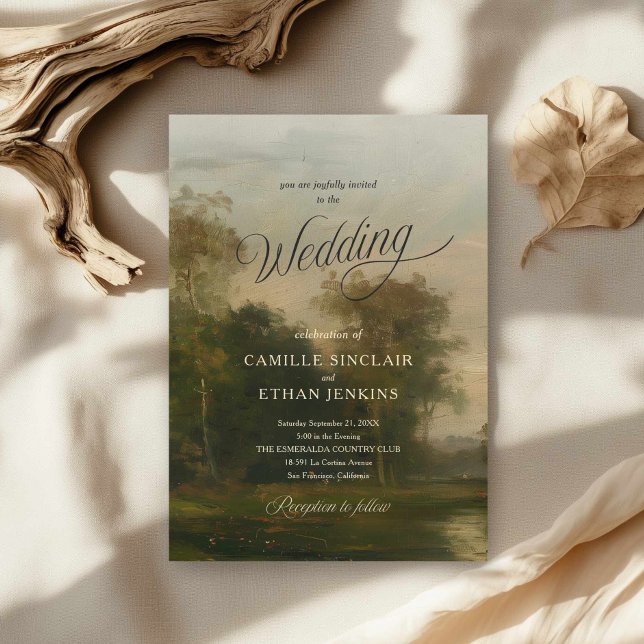 Landscape Art Wedding Invitation (Old Money Elegant Wedding Invitation)