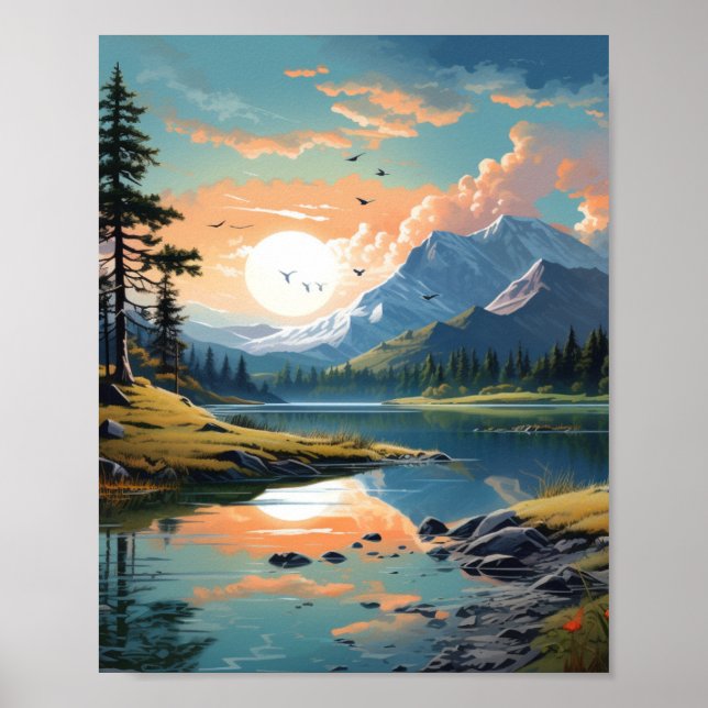 Landscape Artistic Illustration Nature Poster (Front)