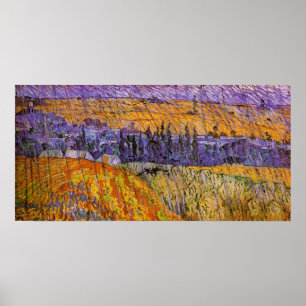 Landscape at Auvers in Rain by Vincent van Gogh Poster