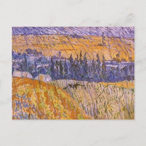 Landscape at Auvers in the Rain Vincent van Gogh Postcard