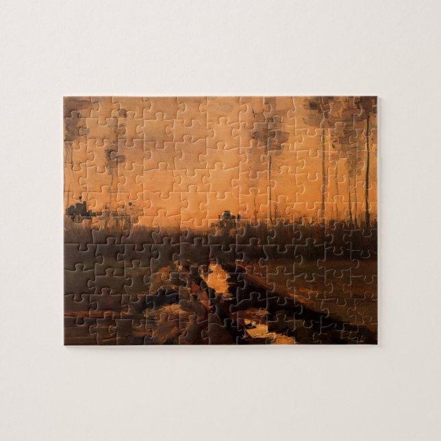 Landscape at Dusk by Vincent van Gogh Jigsaw Puzzle (Horizontal)