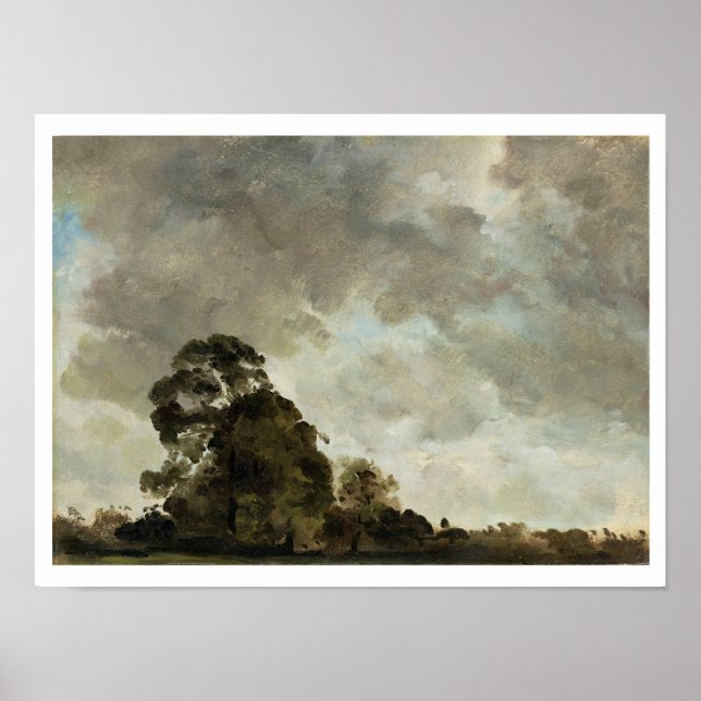 Landscape at Hampstead, Tree and Storm Clouds, c.1 Poster (Front)